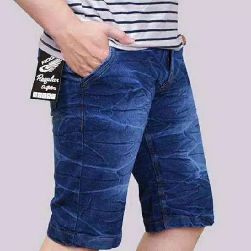 CELANA PENDEK JEANS PECAH KACA SIZE 27-32/33-38