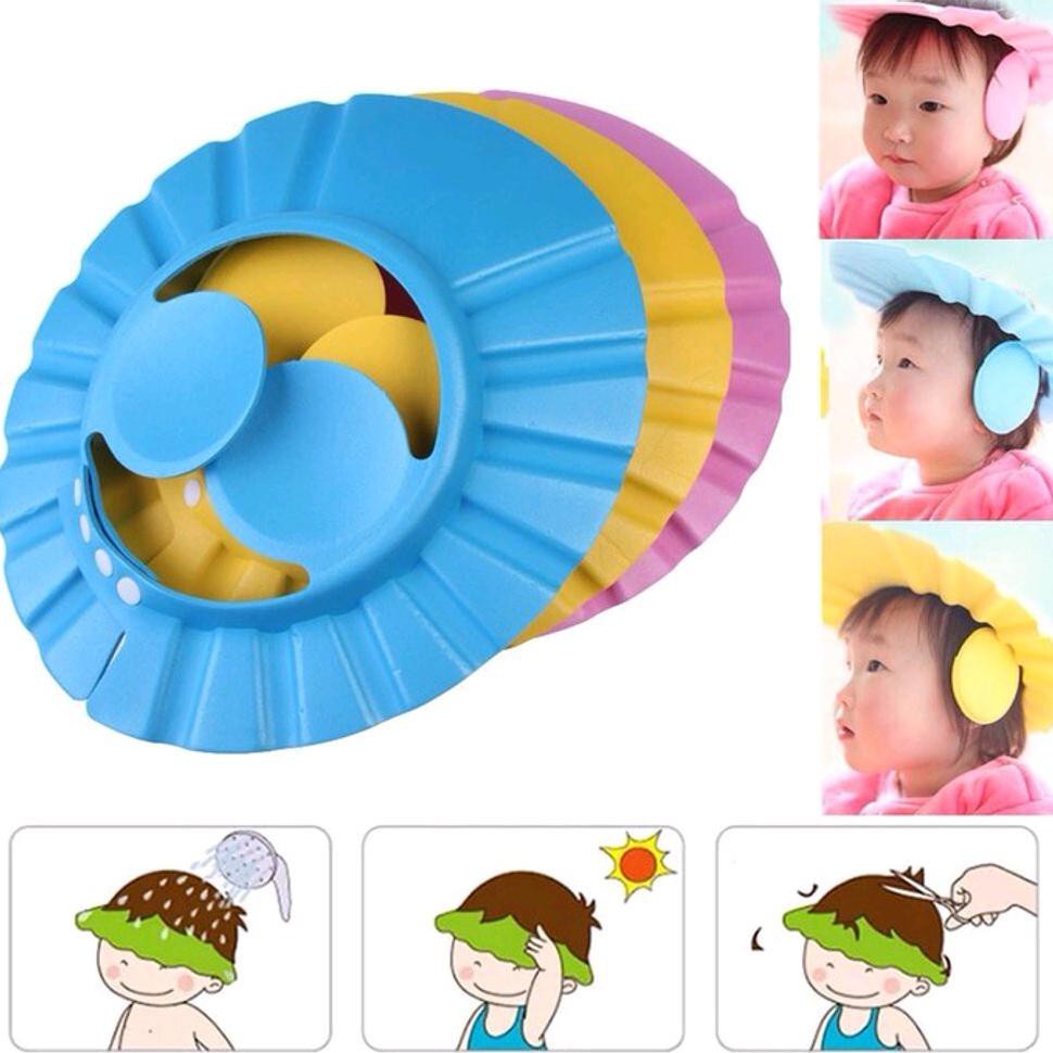 Farthstore Topi Keramas Anak Ada Kancing Dan Penutup Telinga Baby Shower Cap Shopee Indonesia