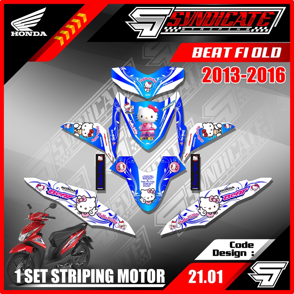Decal Stiker Fullbody Beat Fi  Lama / Old 2013 2014 2015 2016 Desain Hello Kitty SS 21.01