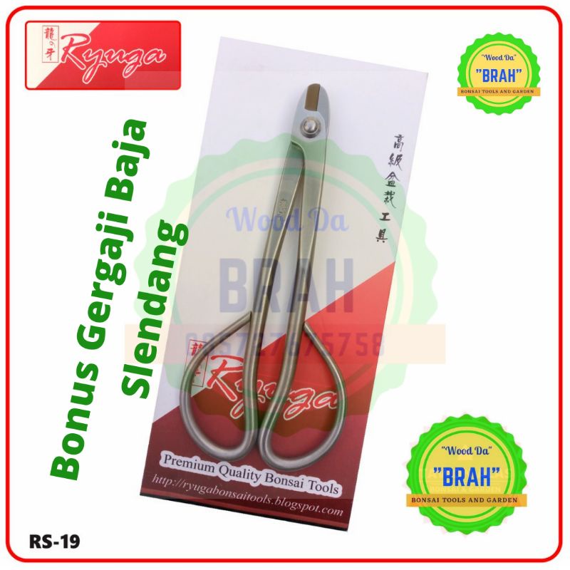 GUNTING KAWAT BONSAI RYUGA STAINLESTEL BONUS GERGAJI BAJA SELENDANG