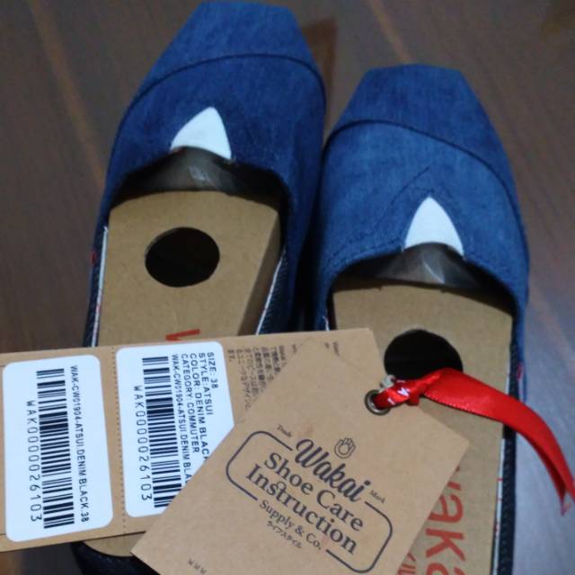 Wakai Atsui Denim Black Original Size 38 BARU