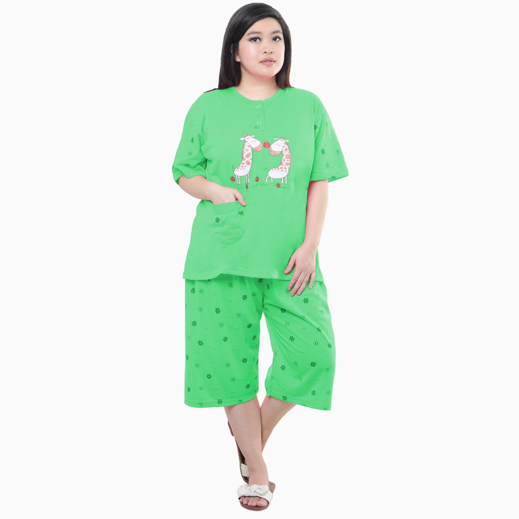 Stelan Baju Tidur Tangan Pendek Wanita BIG SIZE - XSHOP Wanda