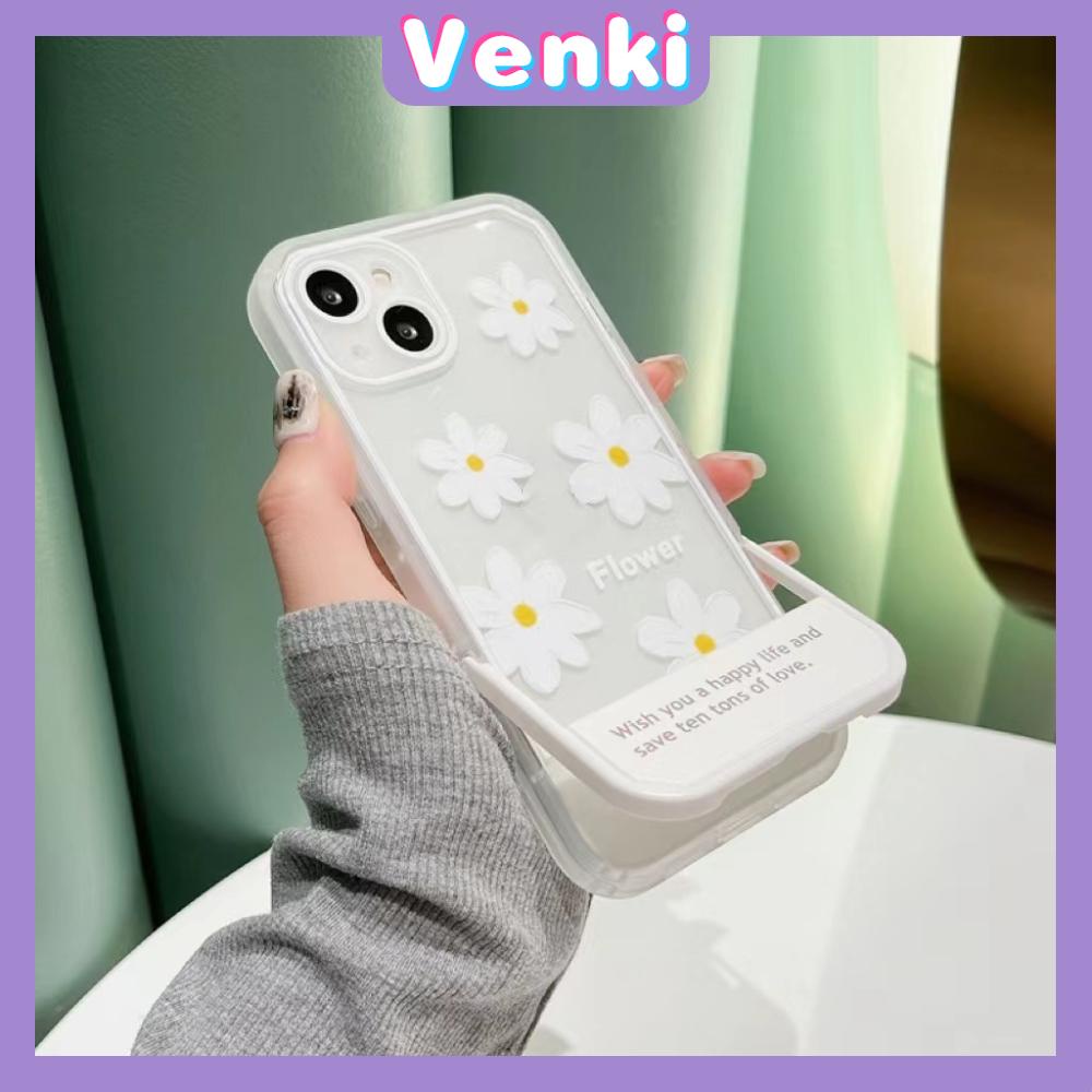 iPhone Case Silicone Soft Case Clear Case Folding Stand Shockproof Protection Camera Flower Cute Compatible with For iPhone 11 iPhone 13 Pro Max iPhone 12 Pro Max iPhone 7Plus xr