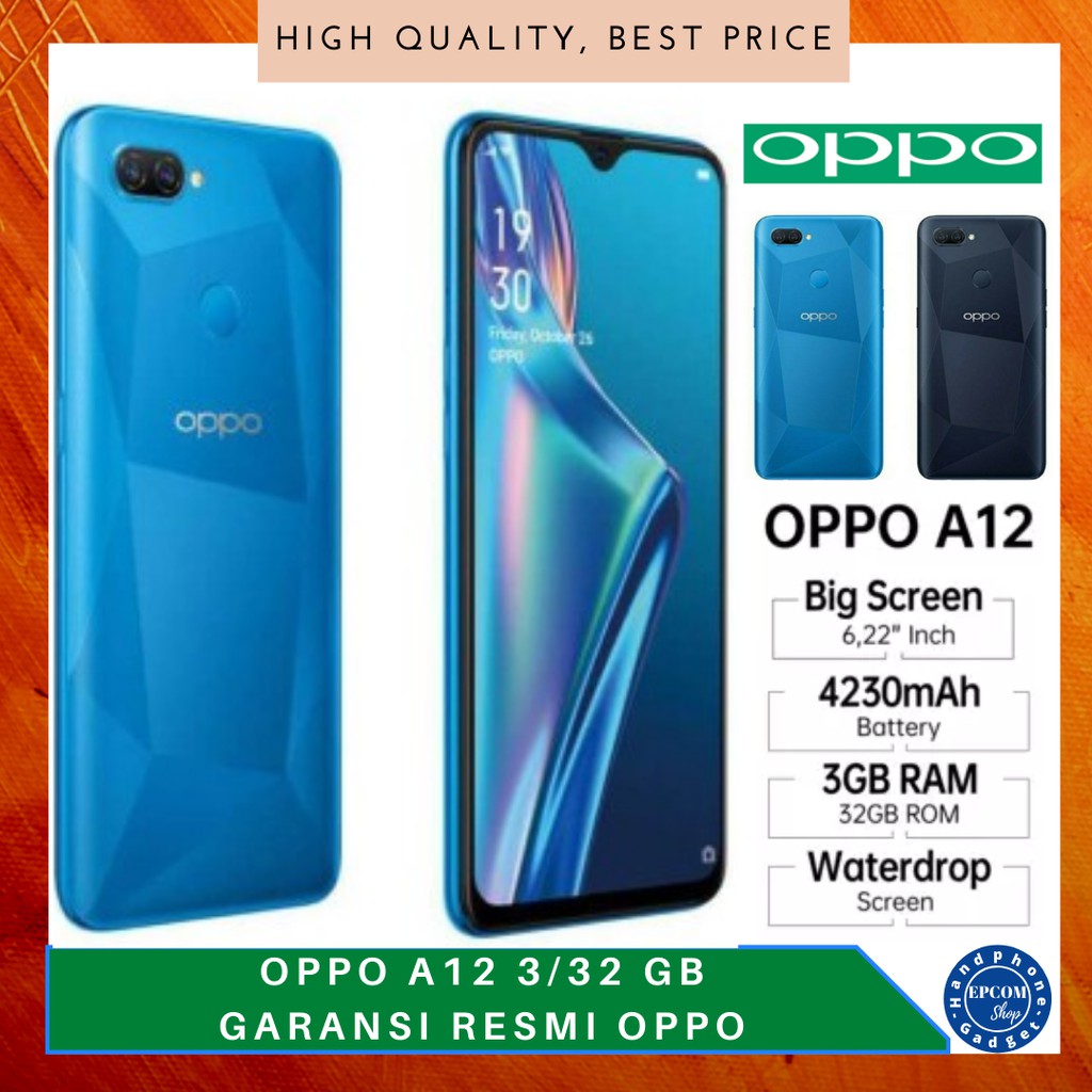 OPPO A12 NEW RAM 3GB ROM 32GB - GARANSI RESMI