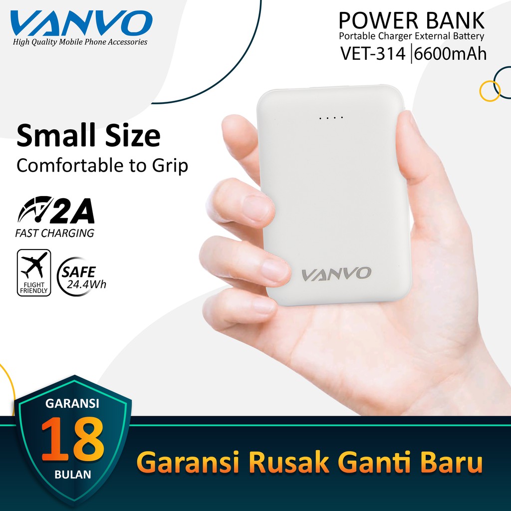 Jual Power Bank Powerbank Mah Vanvo Vet Original Dua Output Original Shopee Indonesia