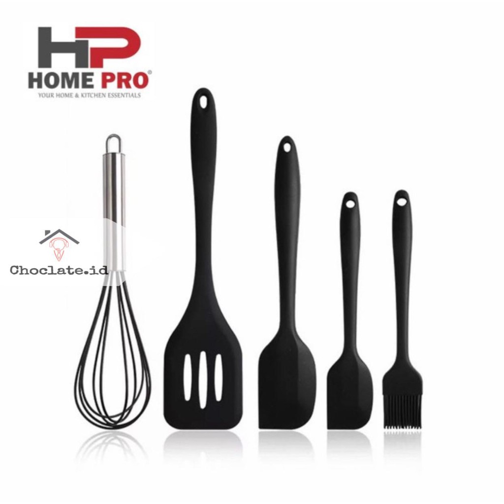 Spatula Silikon Set 5in1/Peralatan masak sutil spatula set 5Pcs Home Pro