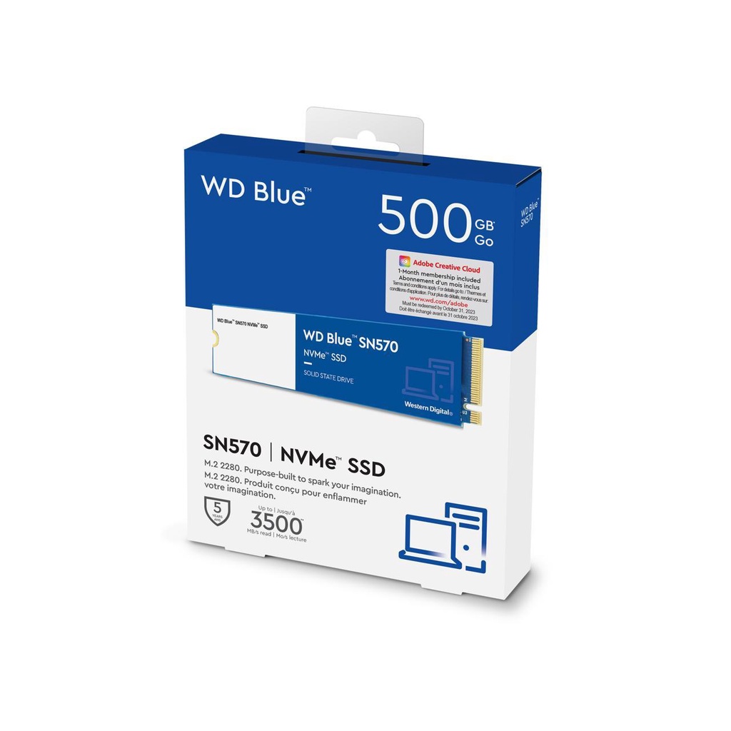 WD SSD BLUE WDS500G3B0C 500 GB M.2 NVME SN570 Pcie Gen3