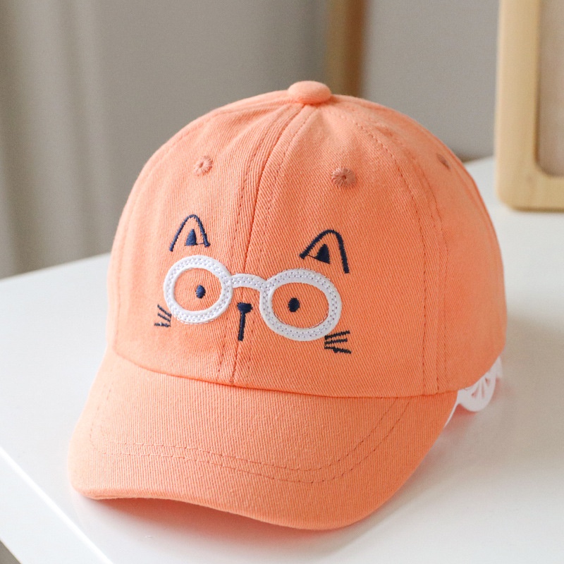 Topi Anak Baseball Laki laki Perempuan motif Kucing kacamata kekinian Unisex