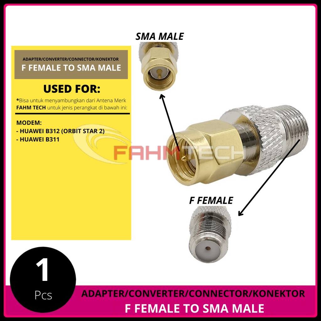 ADAPTER CONVERTER CONNECTOR KONEKTOR F FEMALE TO SMA MALE