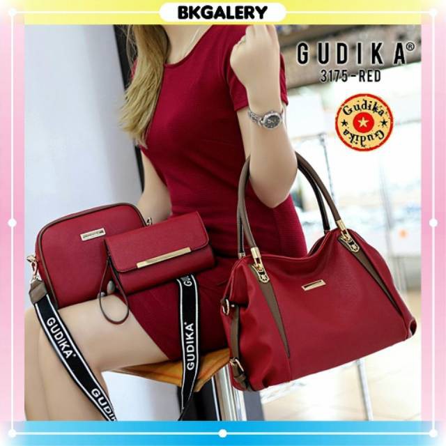 BBGY Bisa (COD) DISTRIBUTOR GUDIKA bag 3 in 1 Original 3175 tas wanita gudika selempang kekinian