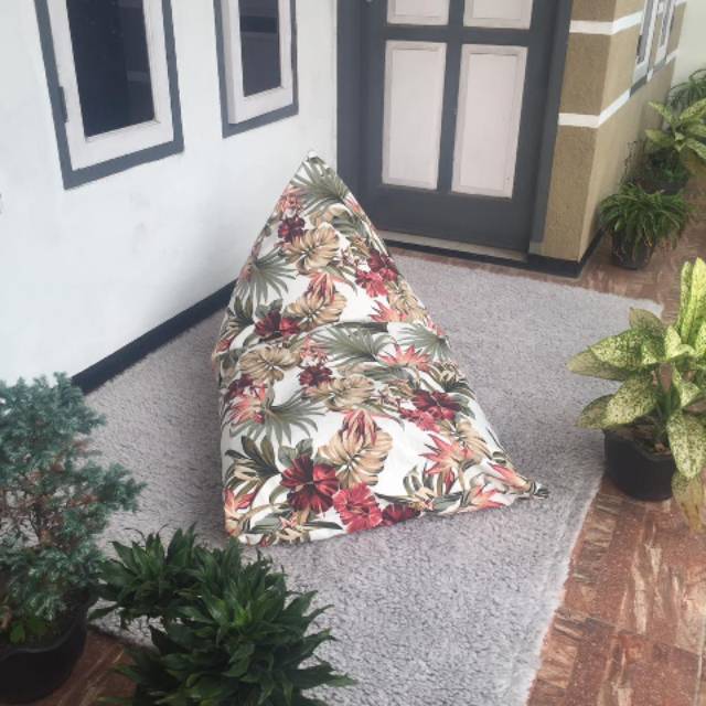 

Bean Bag kanvas motif DENGAN ISI Triangle Size M - ONGKIR ALL IN