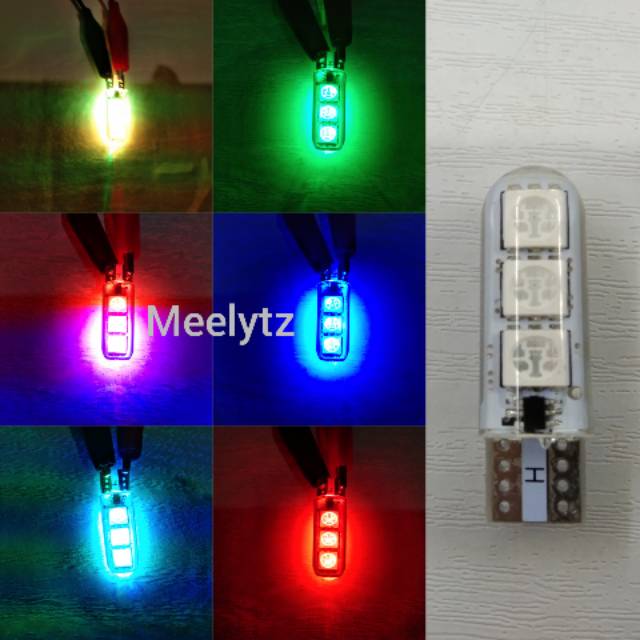 2PCS Lampu T10 jelly 6 warna dalam 1 led 6 in 1 running senja sein