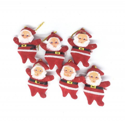 Hiasan Santa Merah Sedang Isi 6 hiasan natal hiasan gantung hiasan pohon natal gantungan natal gantu
