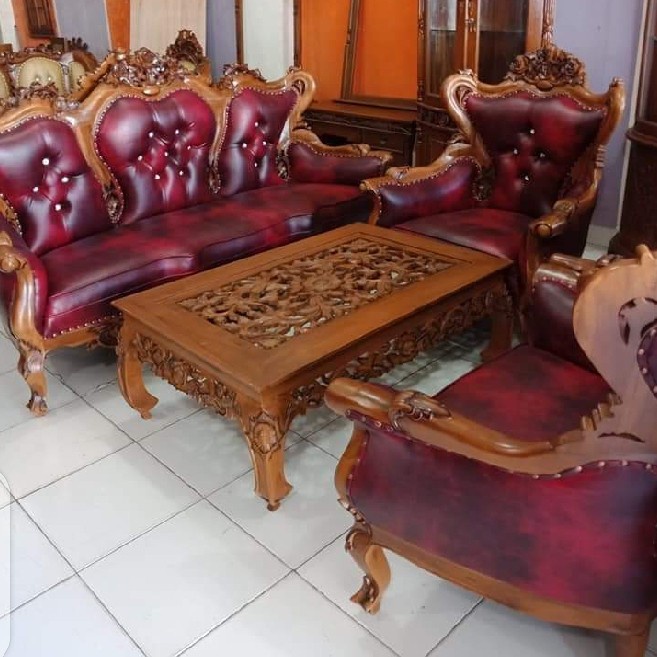 kursi tamu sofa jati romawi