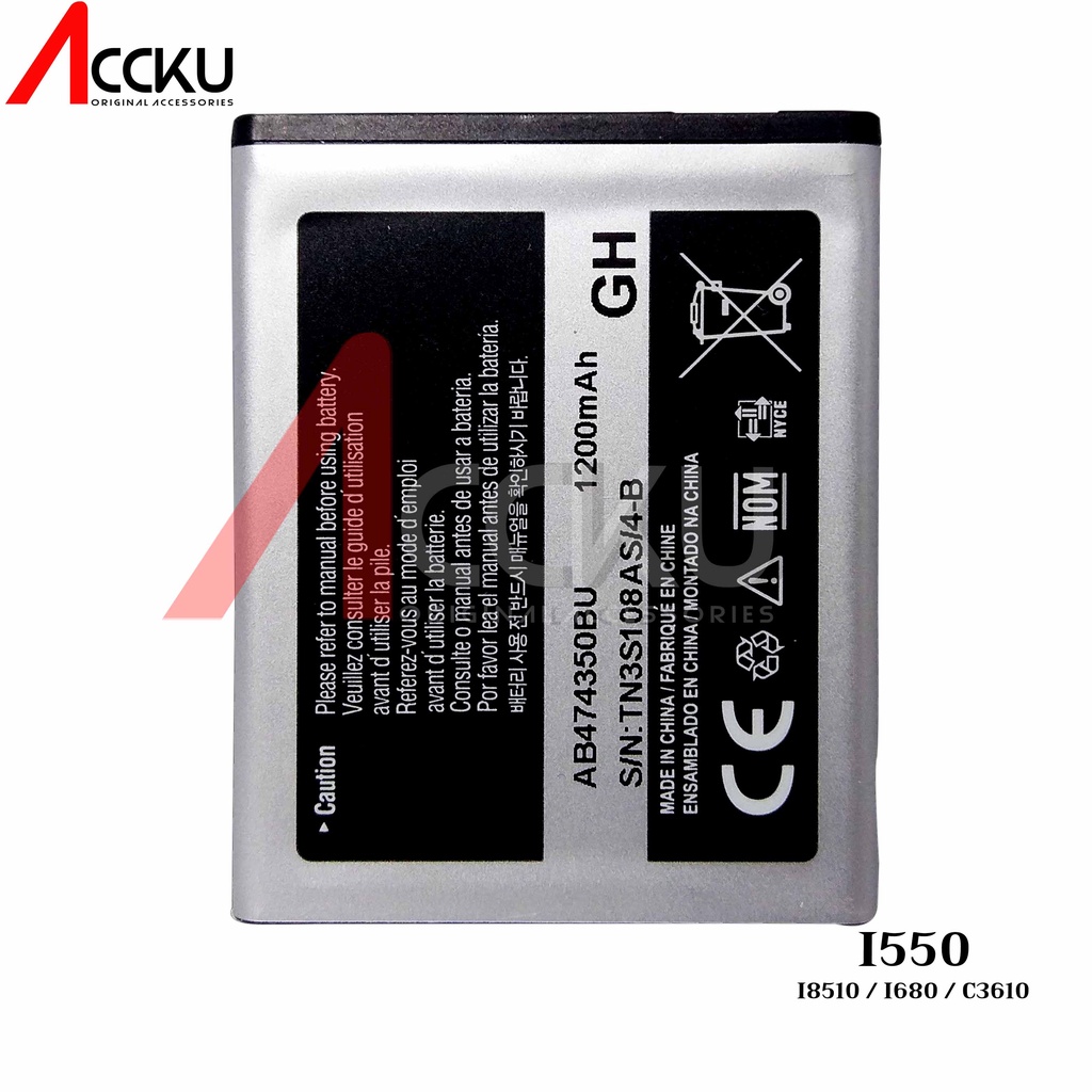 BATTERY SAMSUNG AB474350BU GALAXY INOV 8 I8510 BATERAI SAMSUNG I550 I8510 I680 C3610 ORIGINAL