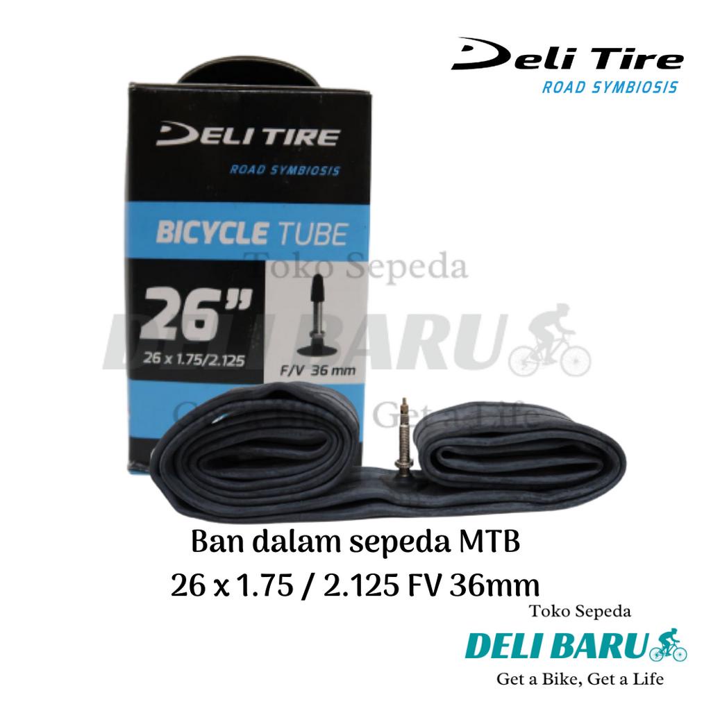 Deli tire Ban dalam 26 x 1.75 / 2.125 pentil presta FV 36 mm sepeda MTB