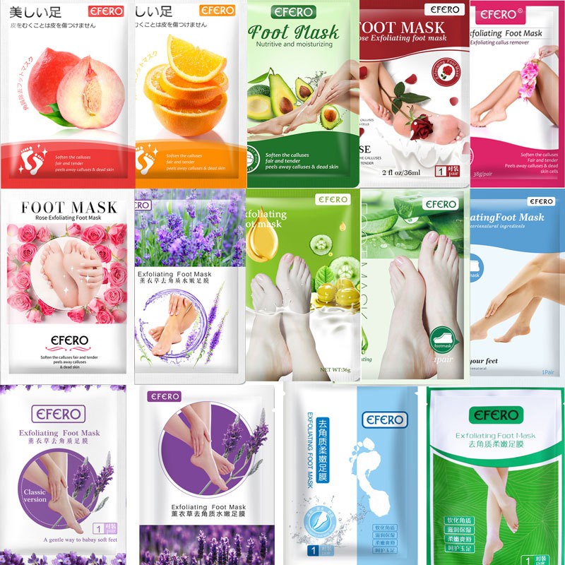 Efero Foot Mask kaki Foot Peeling Foot Exfloating Bunga Lavender Angkat Kulit Mati (1 Pasang)