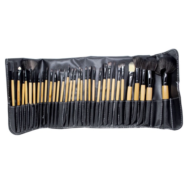 Professional Brush Make Up 32 Set dengan Pouch - Black