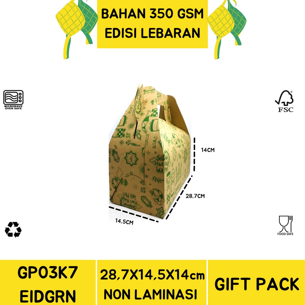 Dus Hampers Gift Pack Handle Kue Kering  (GP3K7-28.7x14.5x14 Cm)