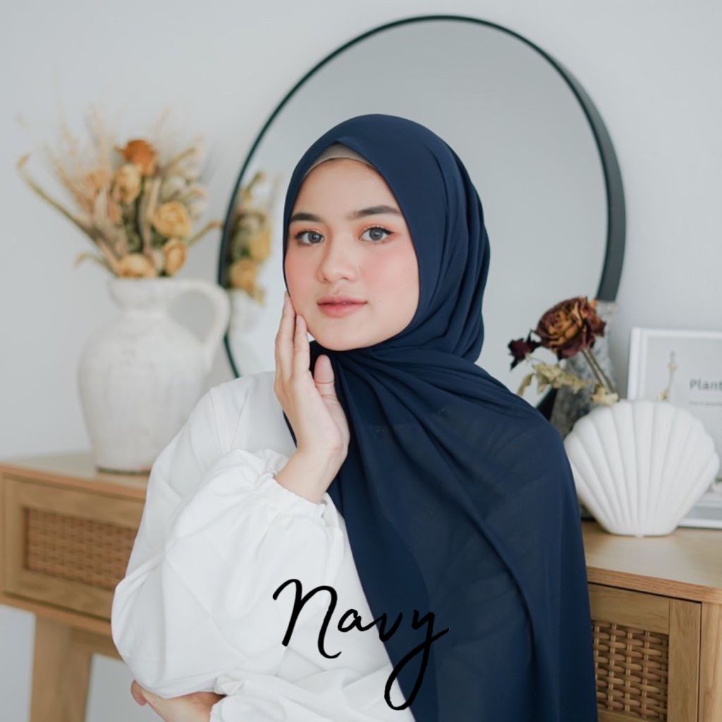 [PROMO] PASHMINA CERUTY BABYDOL / JILBAB / TERMURAH / PASHMINA / KERUDUNG PASHMINA CRUTY / GOJEK/OCD-CERUTY NAVY