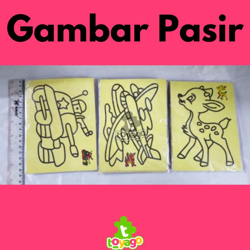 Lukis Gambar Pasir Sedang Uk 16x12cm Isi 100 Pcs Grosir Murah