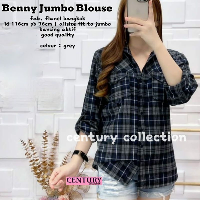 blouse wanita// benny jumbo blouse// blouse flanel
