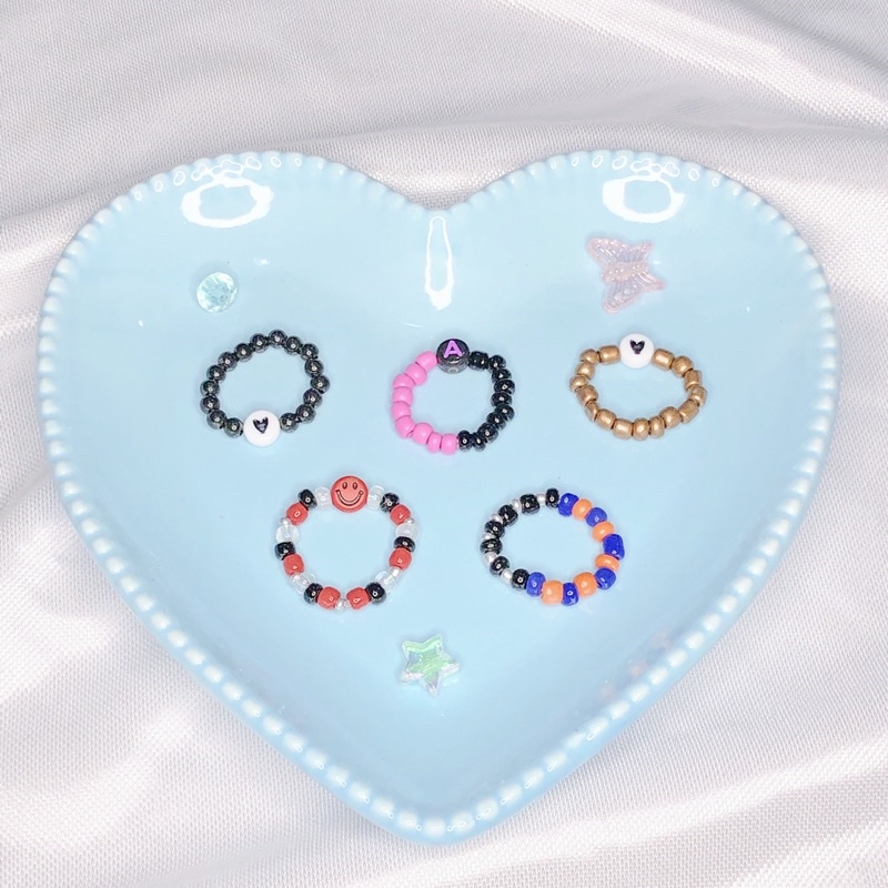 Beaded rings SET / cincin manik SET / gelang dan cincin manik