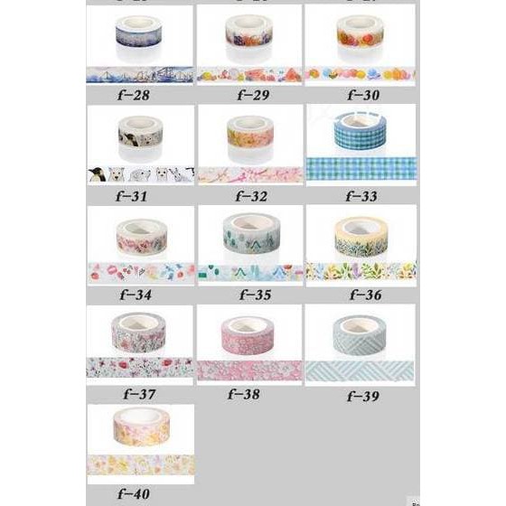 Japanese Washi Tape - Set 40 Pattern 15mmx10m