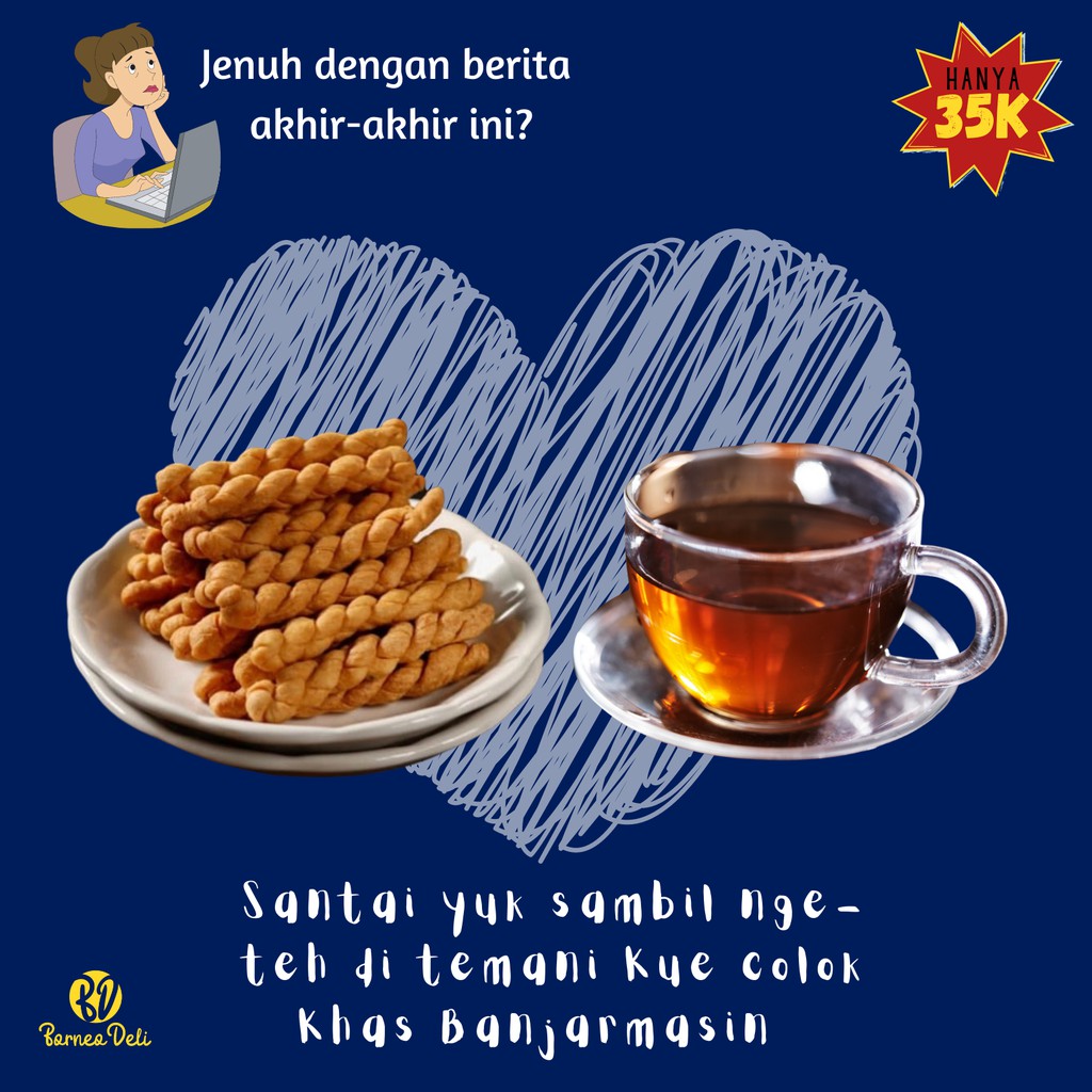 

BUNDLE Teh Gunung Satria dan Kue Colok Pluntir Tambang khas Banjarmasin