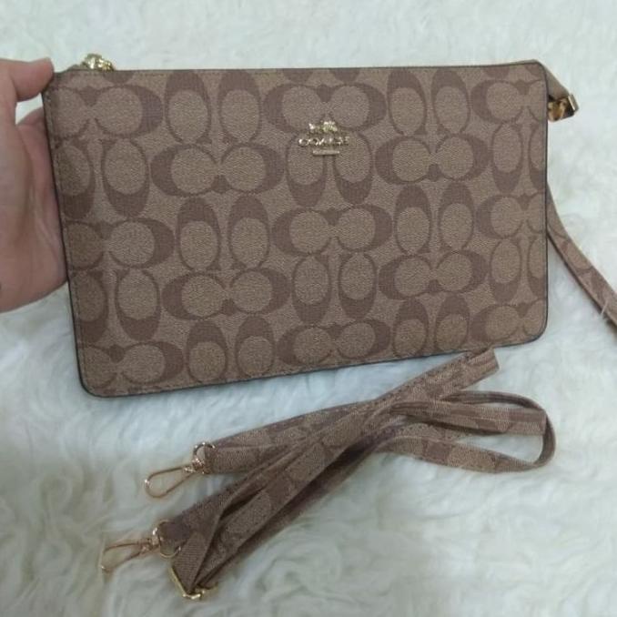 tas wanita Clutch Coach slingbag (bisa tenteng+selempang) best seller - CREAM