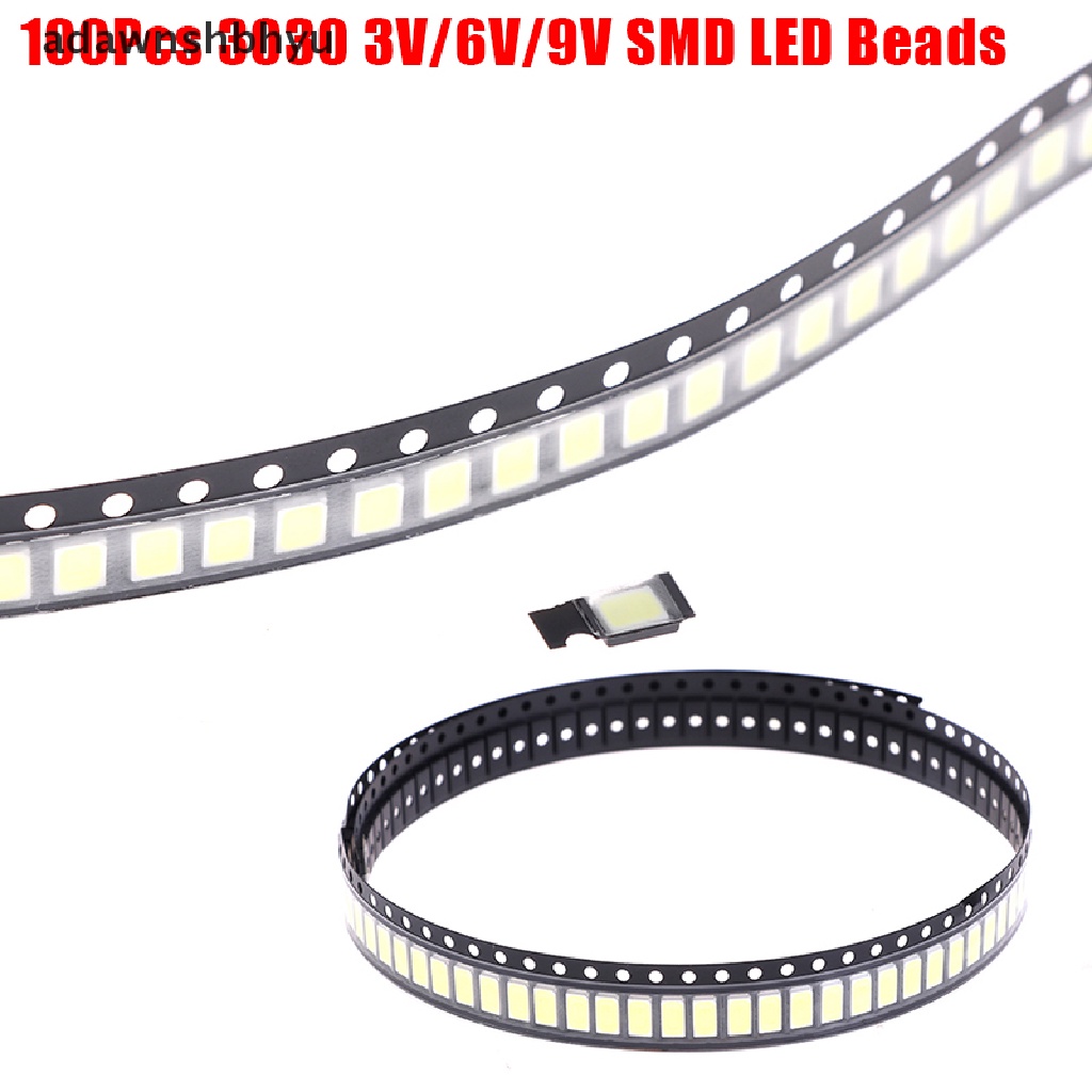 Adawnshbhyu 100Pcs 3030manikmanik LED SMD 1W 3V /6V/9V Cahaya Putih Dingin Untuk TV Dioda LED