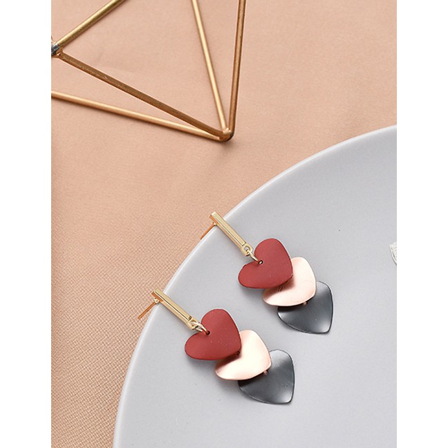 LRC Anting Tusuk Fashion Contrast Love Earrings D89668