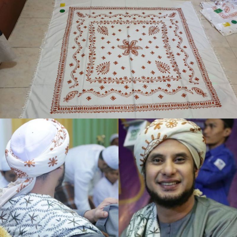 Imamah hijazy sulam katun original made in india