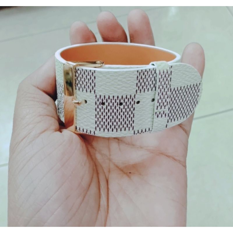 gelang gesper kulit 3cm/Gelang sabuk kulit 3cm