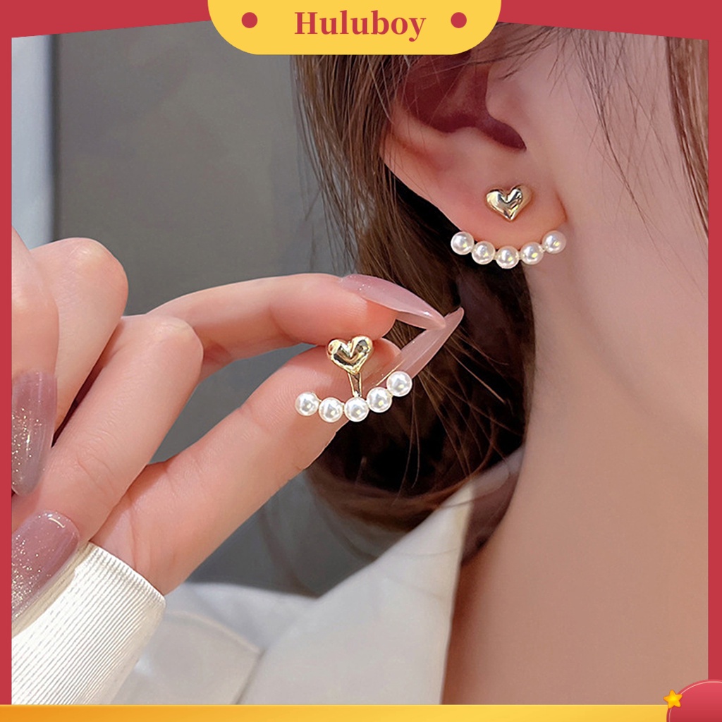 Hu Hu Hu Hu Hu Alat Bantu Pasang Kacamata♡ 1 Pasang Anting Stud Mutiara Tiruan Bahan Alloy Untuk Aksesoris