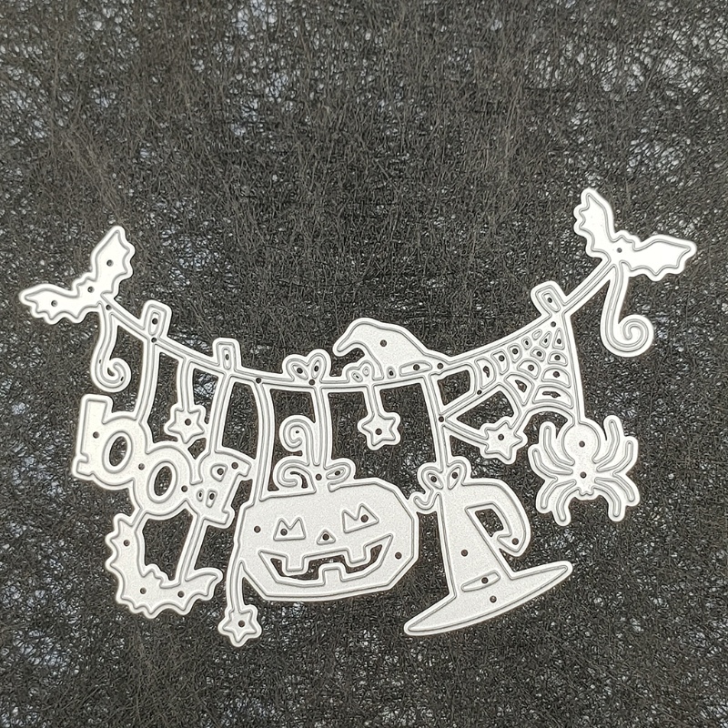Cetakan Stensil Cutting Dies Motif Labu Halloween Bahan Metal Untuk Scrapbook / Craft DIY