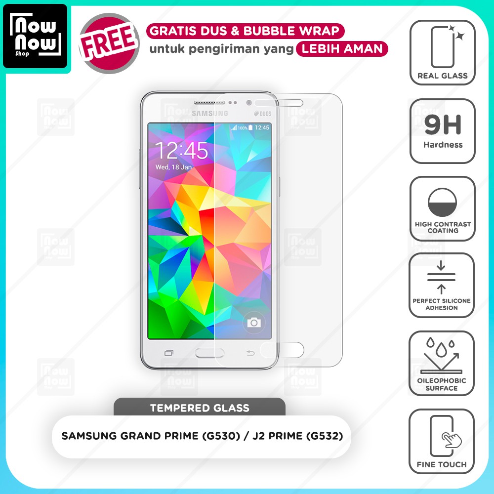 Tempered Glass Anti Gores Samsung Grand Prime G530 Screen Guard Protector 9H Kaca Temperglass