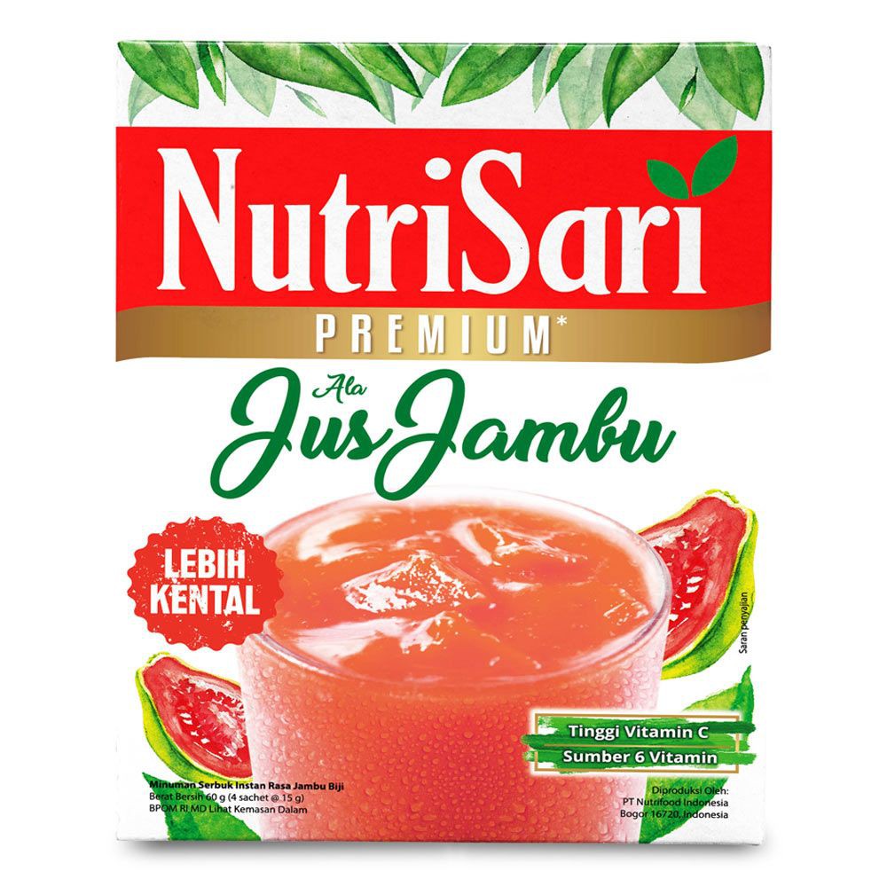 Nutrisari Premium Rasa Jus Jambu Sachet - 1 renceng isi 10 pcs