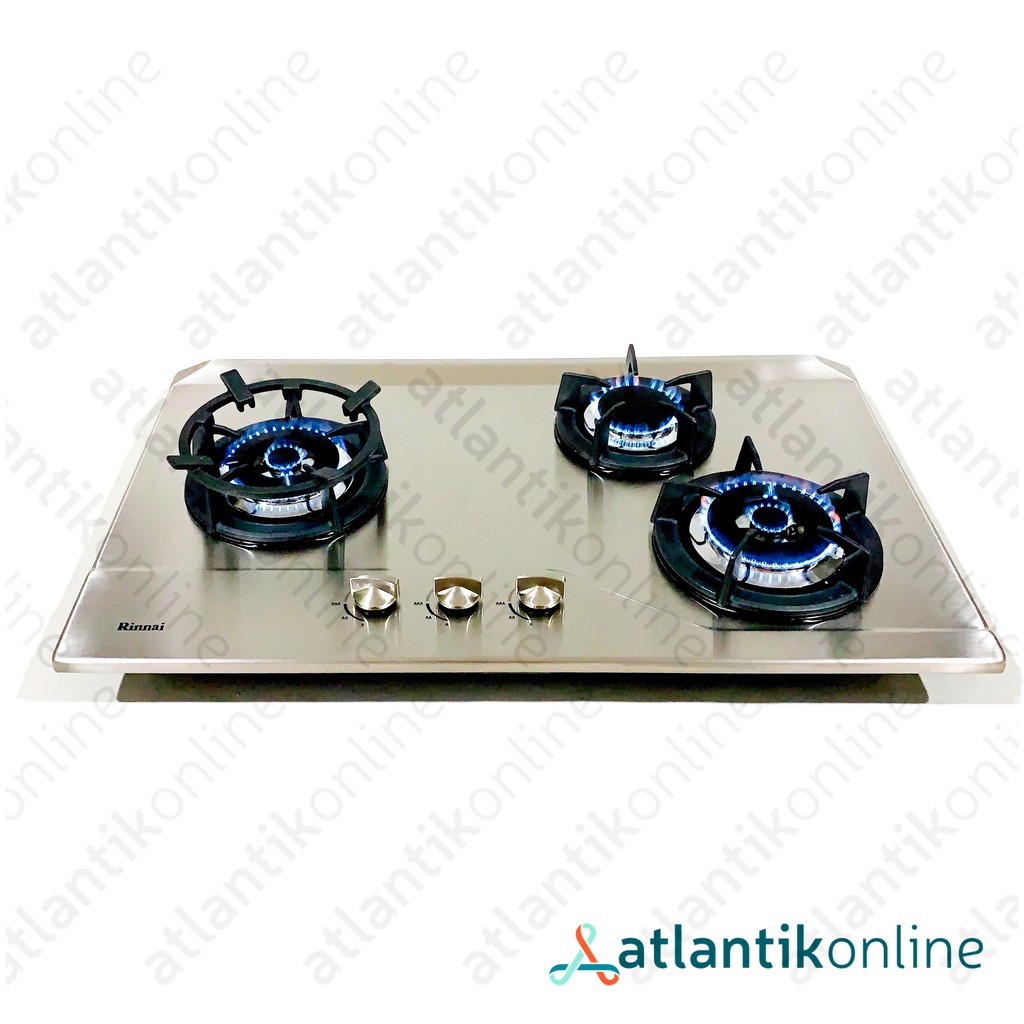 Kompor gas tanam built-in stainless steel 3 tungku RINNAI RB-3SS-C(S) RB3SSCS
