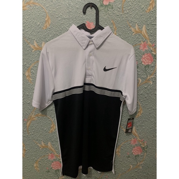 Baju Golf NIKE WHITE BLACK Good Quality