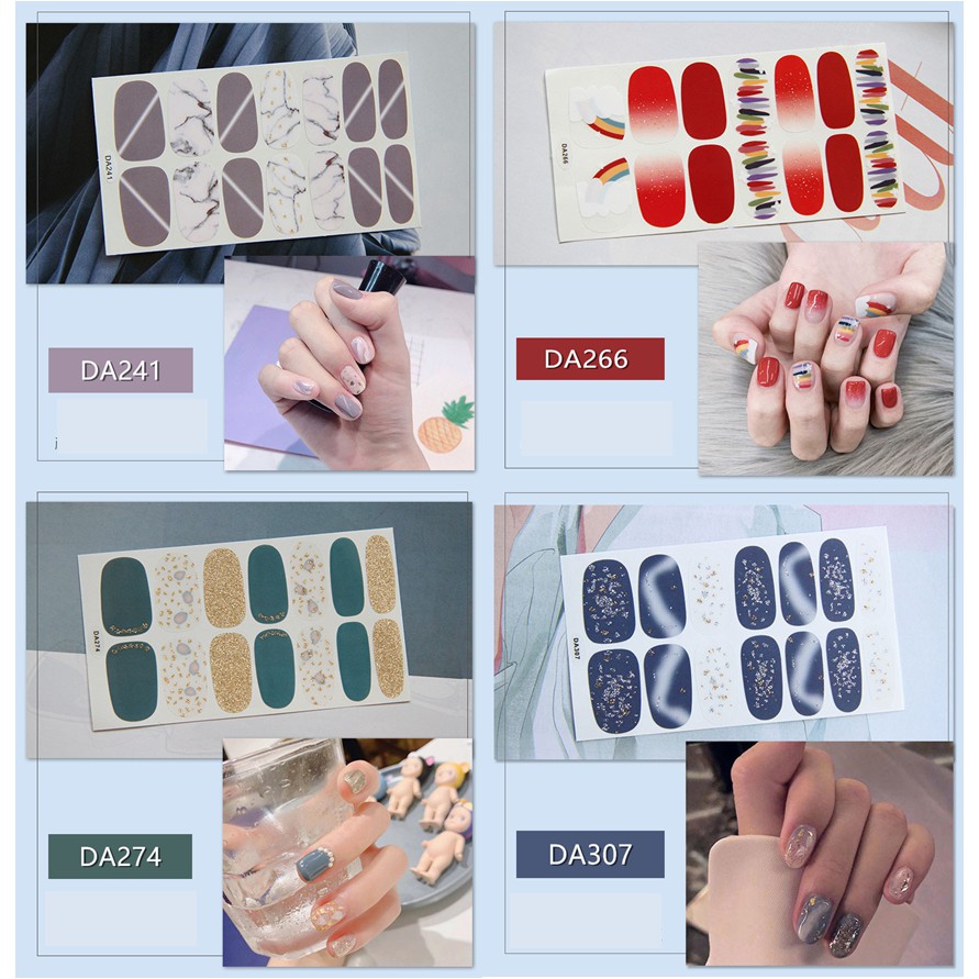 14Pcs/Stiker Kuku Murah / Nail Art Sticker / Nail Art Stiker / Nail Art &amp; Sticker Tipe DA