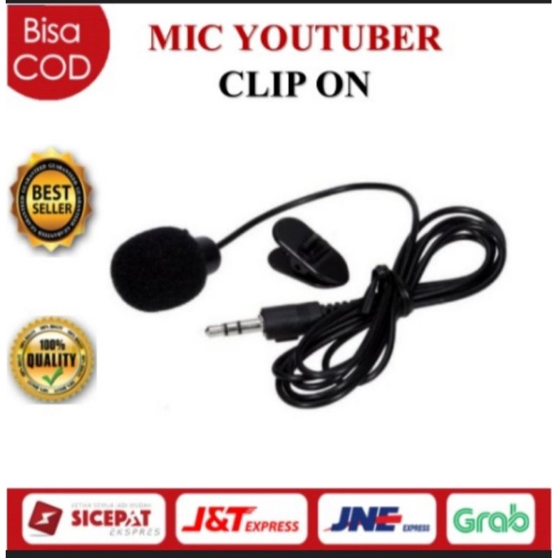 MIC CLIP ON JEPIT 3.5mm MICROPHONE MIKROFON SMULE YOUTUBERS