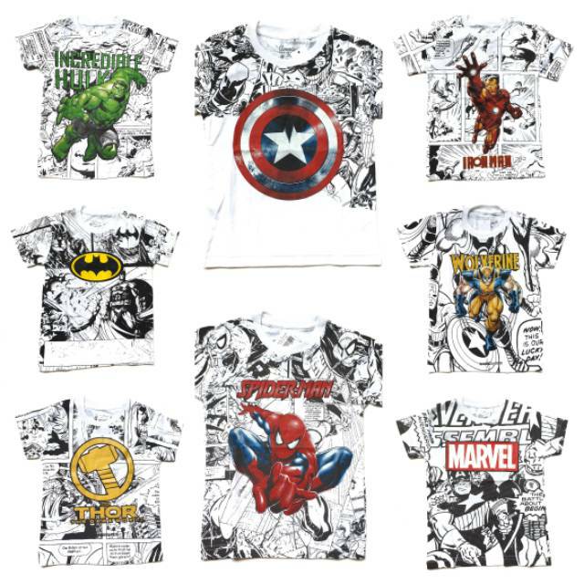 Kaos Anak Laki  Superhero comic