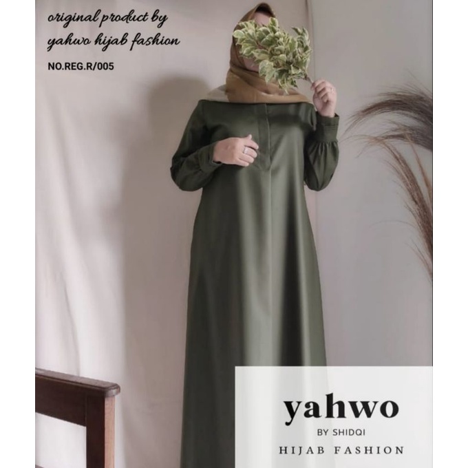 GAMIS WANITA TOYOBO FODU WARNA HIJAU ARMY/DRESS YAHWO TERLARIS/GAMIS JUMBO/READY UKURAN/S/M/L/XL/XXL/XXXL/GAMIS YAHWO HIJAB FASHION/YAHWO BY SHIDQI/GAMIS BUSUY/BISA JUGA UNTUK BUMIL/GAMIS R005