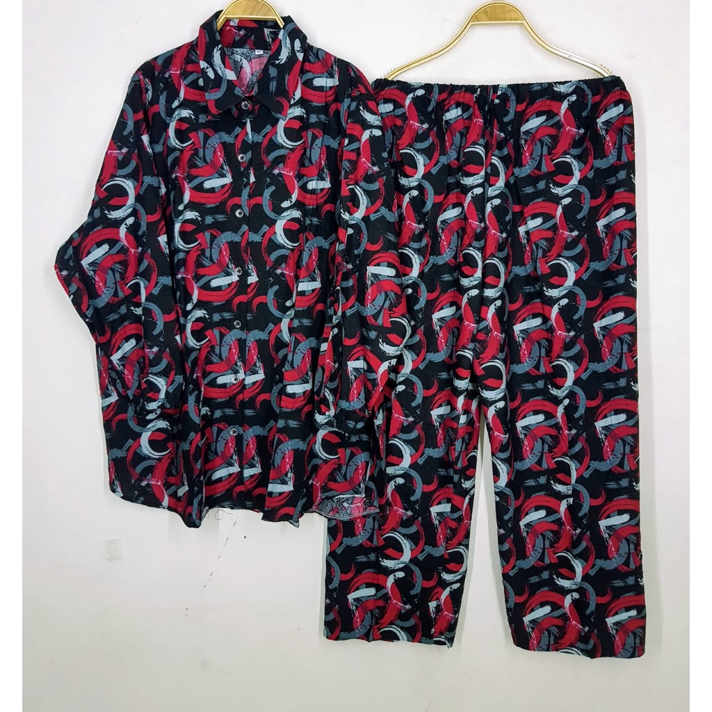 Setelan Kemeja Wanita 3L /Setelan Wanita Jumbo/Setelan Wanita LD120 /Kemeja dan Celana/Setelan Musli