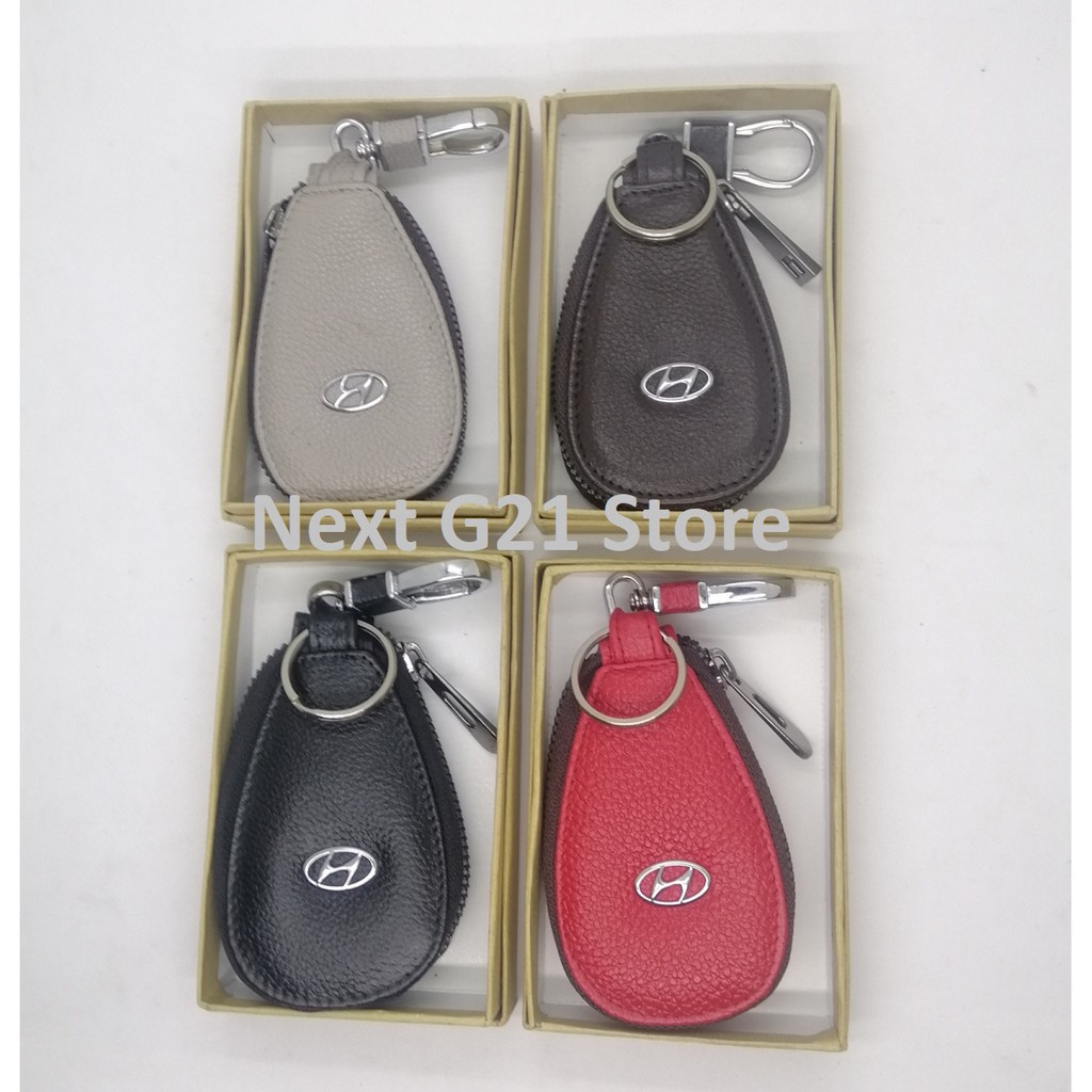 Dompet Remote dan STNK Mobil Hyundai, Model Oval, Kulit sapi asli