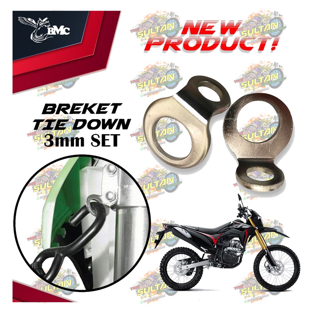 BREKET BRACKET DUDUKAN TIE DOWN TRAIL KLX CRF WR KTM HUSQVARNA SET TEBAL 3MM