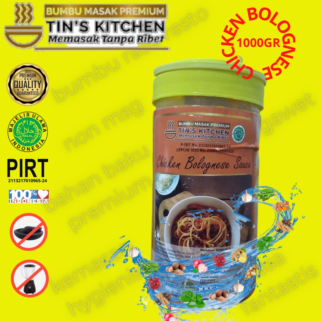

Saus Pasta Instan Chicken Bolognese Sauce 1000GR Tins Kitchen