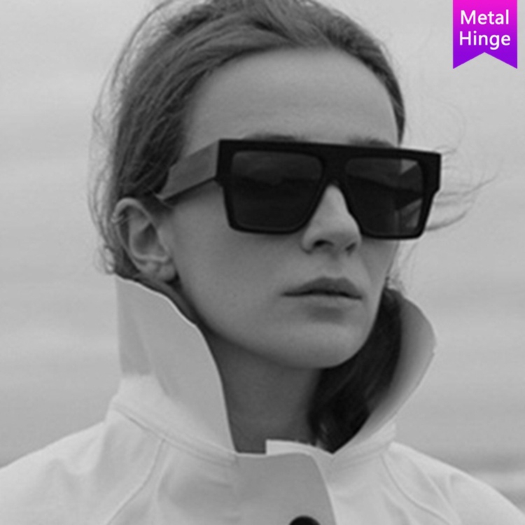 2021 new European and American big frame square fashion INS street shooting men and women sunglasses metal hinges