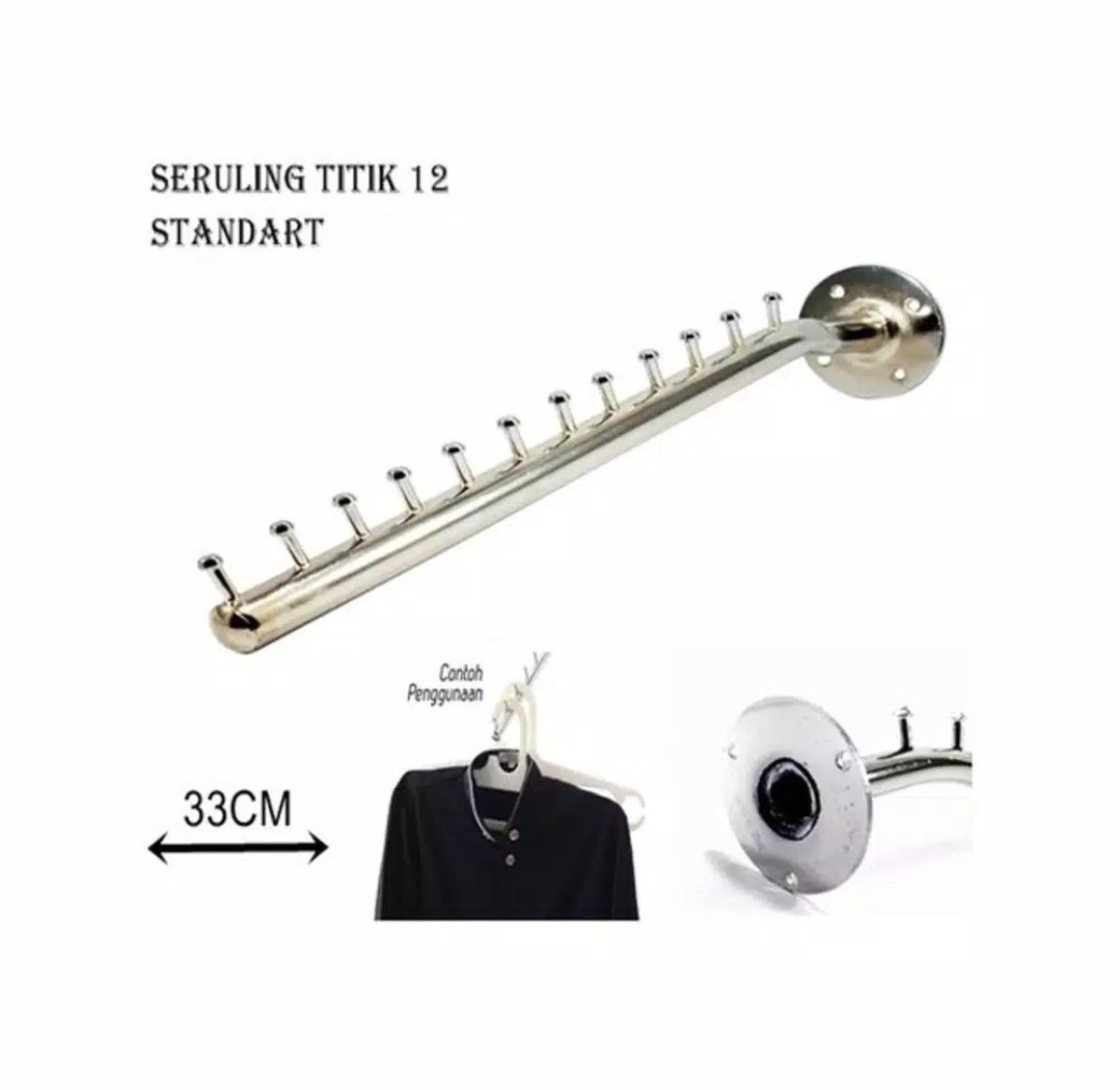 Hanger Suling 12 Titik Lurus Gantungan Baju